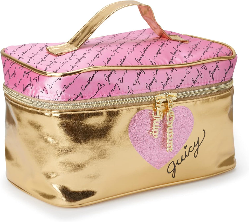 Juicy Couture Women's Cosmetics Bag - Travel Makeup and Toiletries Train Case Organizer