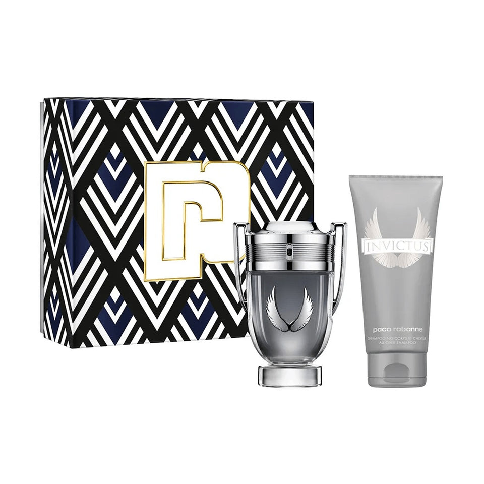 PACO Rabanne INVICTUS Platinum Gift Set: 3.4 EAU DE Parfum SPRAY + 3.4oz All Over Shampoo