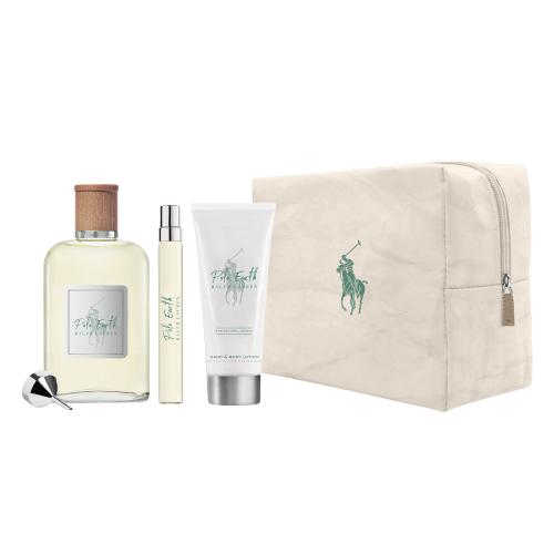 Polo Earth by Ralph Lauren 4 Piece Gift Set 3.4 oz EAU DE TOILETTE SPRAY + 0.34 EAU DE TOILETTE SPRAY + 1.7 BODY LOTION + TRAVEL KIT