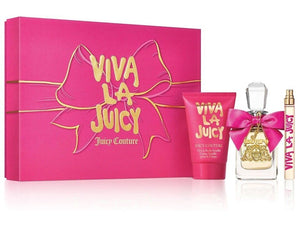 VIVA LA JUICY 3 PCS SET: 3.4 EAU DE PARFUM SPRAY + 4.2 BODY SOUFFLE + 0.33 EAU DE PARFUM SPRAY