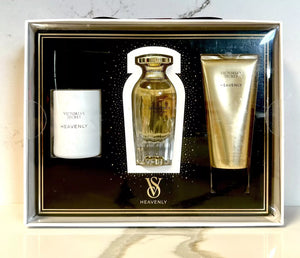 Victoria's Secret Heavenly 3 Piece Luxe Fragrance Gift Set: 1.7 oz. Eau de Parfum, Travel Lotion, & Candle