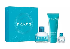 Ralph by Ralph Lauren 3 PCS SET FOR WOMEN: 3.4 OZ EAU DE TOILETTE SPRAY + 0.25 oz Mini + 3.4 OZ BODY LOTION