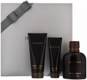 DOLCE & GABBANA INTENSO 3 PCS SET FOR MEN: 3.3 EAU DE TOILETTE + 3.3 AFTER SHAVE BALM + 1.6 SHOWER GEL