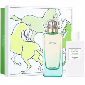 Un Jardin Sur Le Nil by Hermes 2pc Gift Set: 3.3 oz  EAU DE TOILETTE PARFUME SPRAY + 2.7 oz BODY LOTION